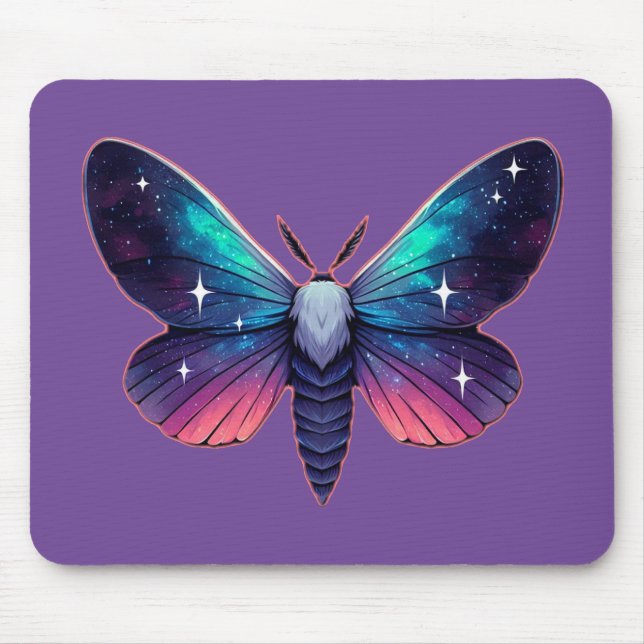 Galaxy Moth - Cosmic Space Themed Fantasy Mousepad (Vorne)