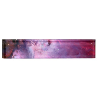 Galaxy Nebula Pink Stars Night Sky Print Astronomy Namensplakette