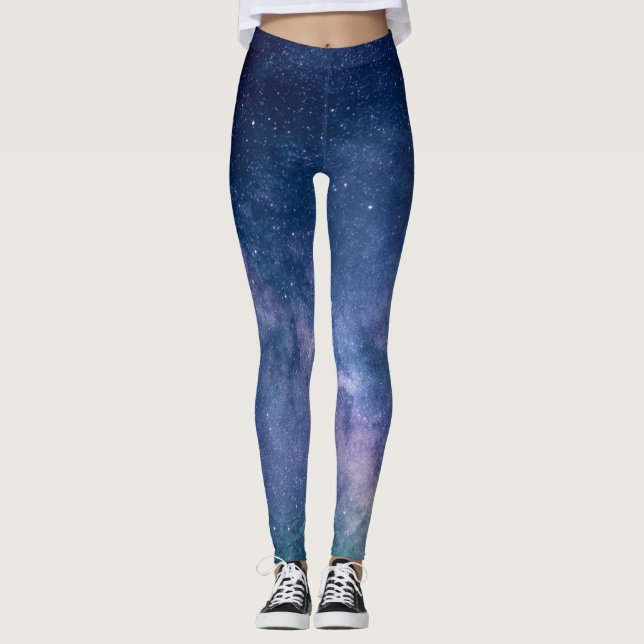 Galaxy Nebula Yoga Pants Space Blue Leggings (Vorderseite)