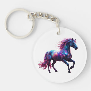 Galaxy Neon Horse Art - Lebhafte Weltraumwelt Fant Schlüsselanhänger