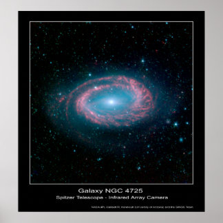 Galaxy NGC 4725 - Spitzer Space Telescope Poster