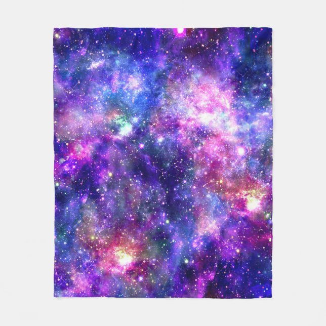 Galaxy Night Print Cosmic Design Fleecedecke (Vorderseite)