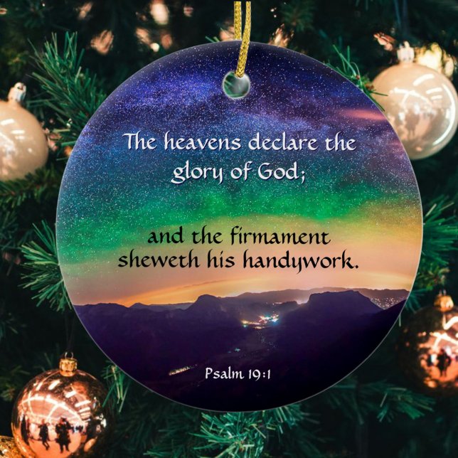 Galaxy Night Sky Psalm 19 Verse Stars Keramik Ornament (Von Creator hochgeladen)