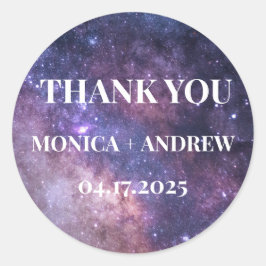 Galaxy Oututer Space Stars Starry Vielen Dank Runder Aufkleber