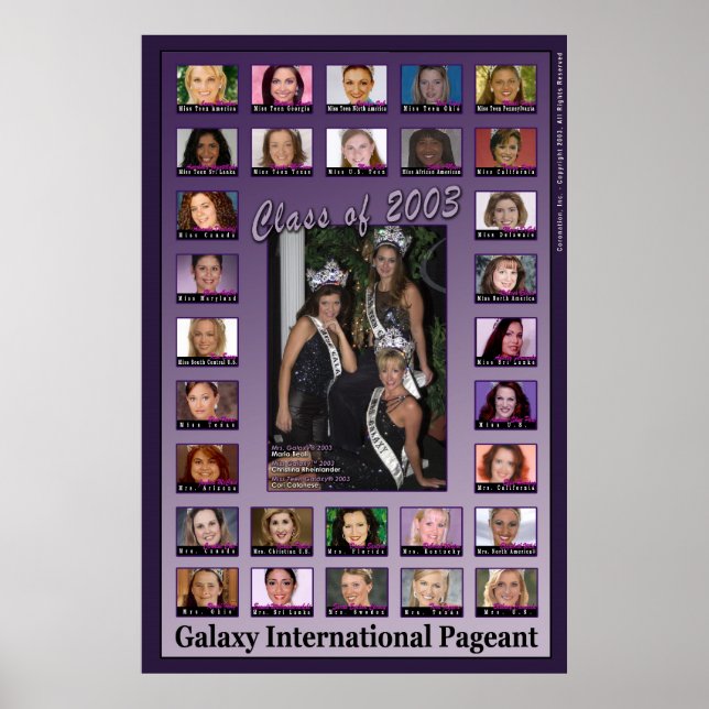 Galaxy Pageant-Klasse von 2003 Poster (Vorne)