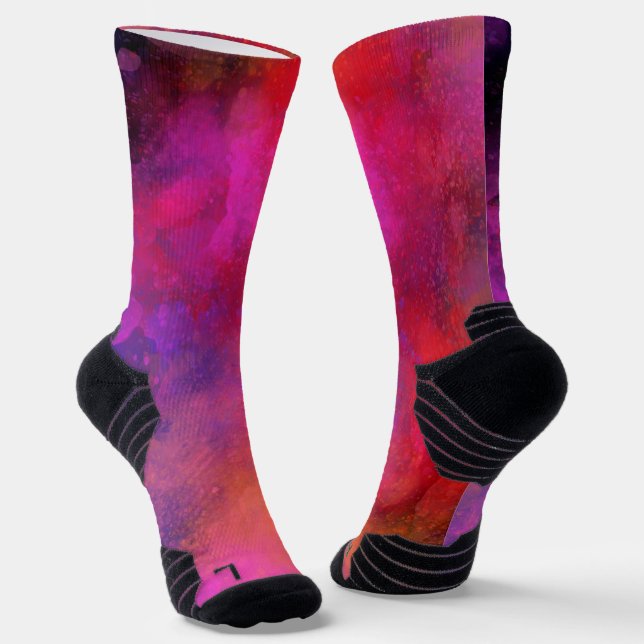 Galaxy Paint Spritzer Effekt Rosa Lila Socken (Gewinkelt)