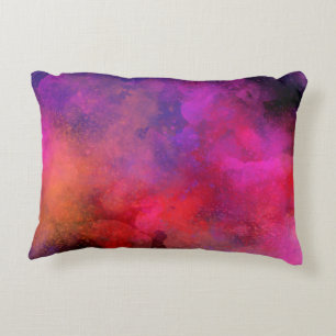 Galaxy Paint Spritzer Effekt Rosa Orange Dekokissen