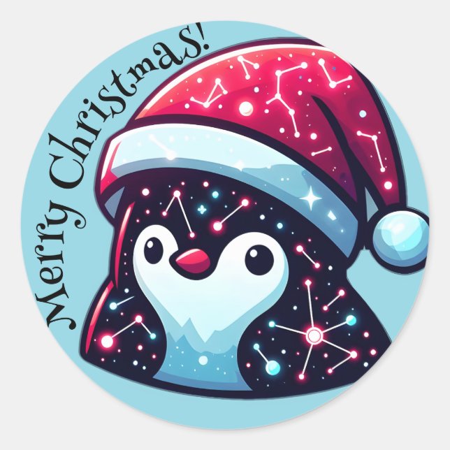 Galaxy Penguin Stickers | weltraumbezogen (Vorderseite)
