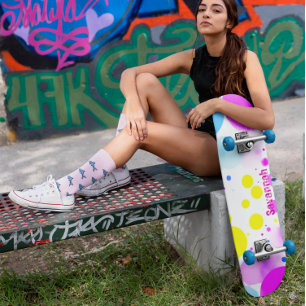 Galaxy Personalisiert Polka Dot Skateboard