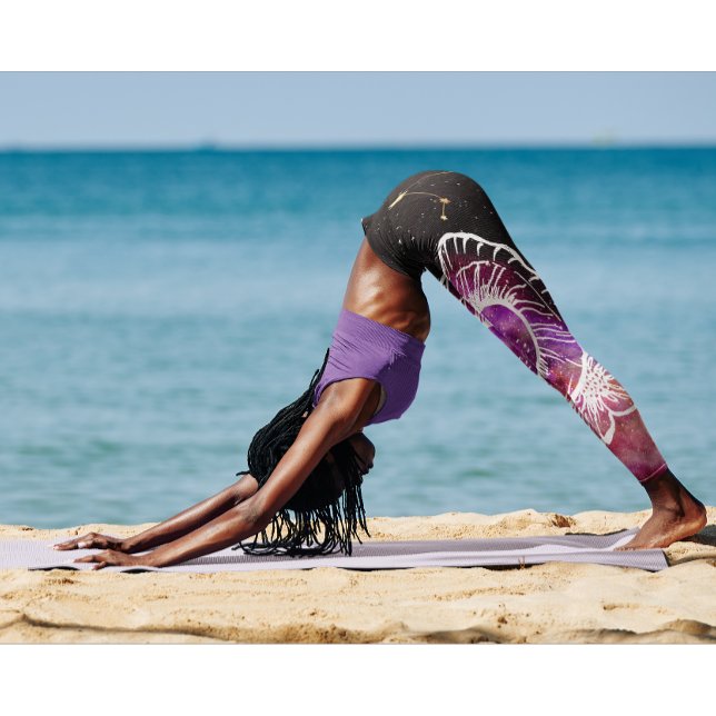 Galaxy Pink Lila Aries Sternbild Sternzeichen Leggings (Von Creator hochgeladen)