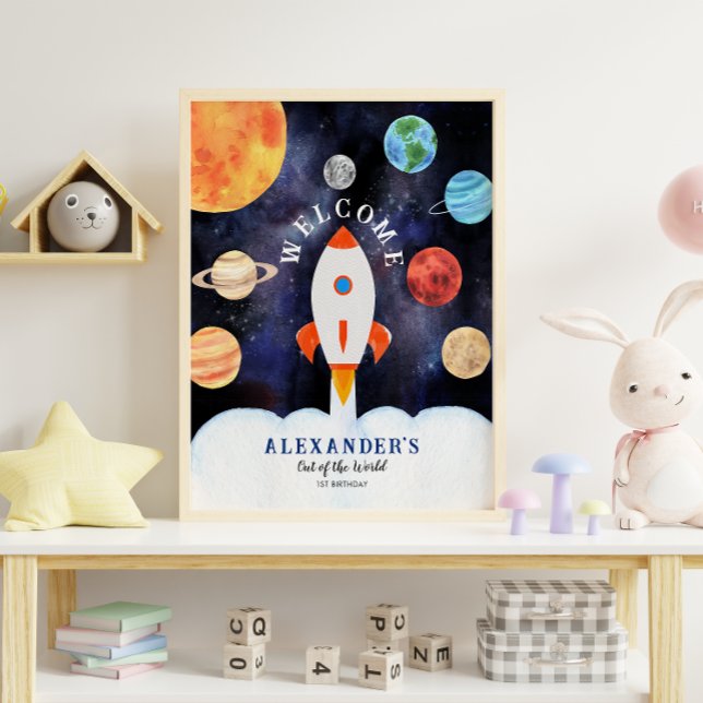 Galaxy Planets and Stars Space Rocket Willkommen Poster (Von Creator hochgeladen)
