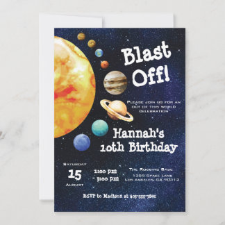 Galaxy Planets Sonnensystem Weltraum Geburtstag Einladung