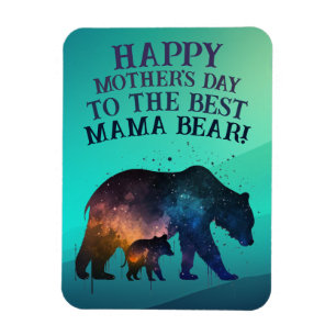 Galaxy Print Mama Bear, individualisierbarer Mutte Magnet