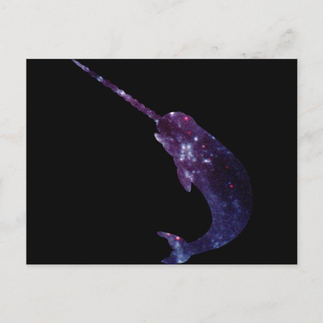 Galaxy Print Narwhal Postkarte (Vorderseite)