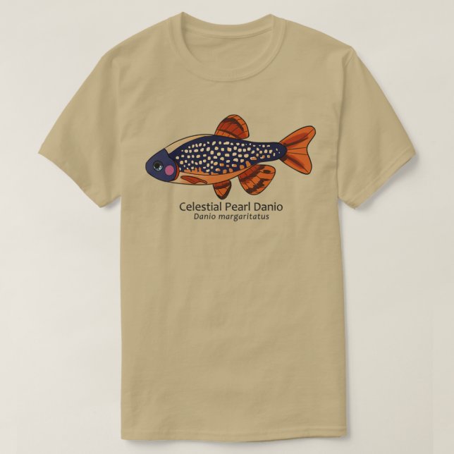 Galaxy Rasbora Celestial Pearl Danio mit Text T-Shirt (Design vorne)
