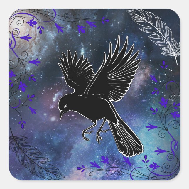 Galaxy Raven Sticker (Vorderseite)