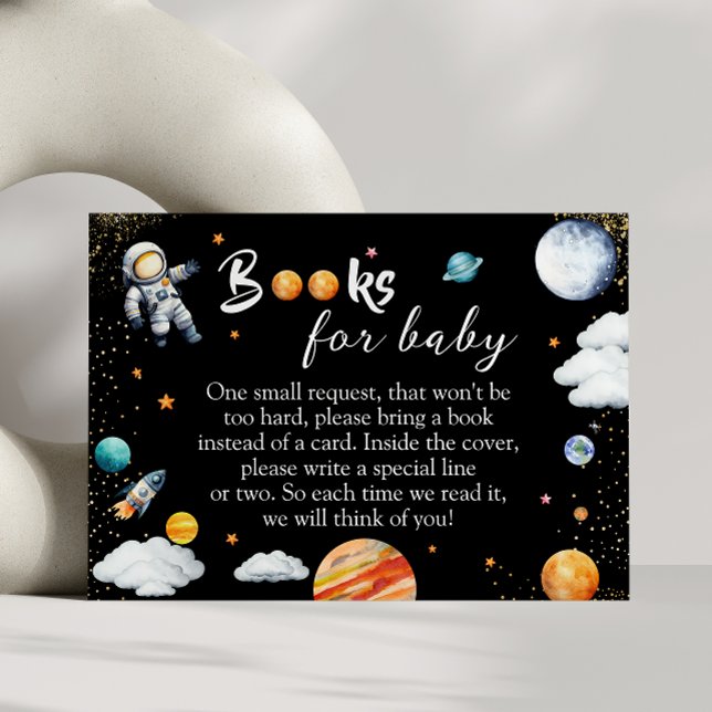 Galaxy Rocket Books for Baby Black Space Shower Begleitkarte (Von Creator hochgeladen)