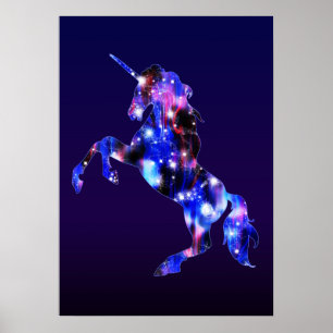 Galaxy rosa schönes funkelnd Einhornbild Poster