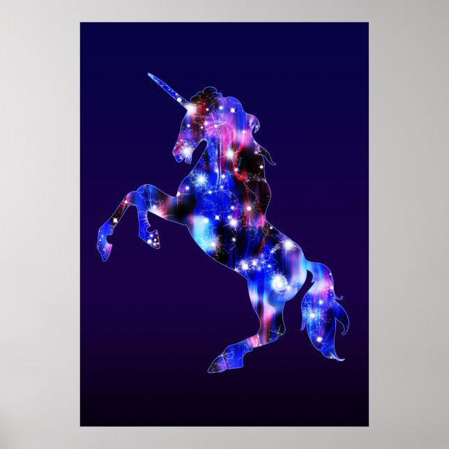 Galaxy rosa schönes funkelnd Einhornbild Poster (Vorne)