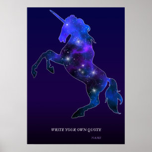 Galaxy rosa schönes funkelnd Einhornbild Poster