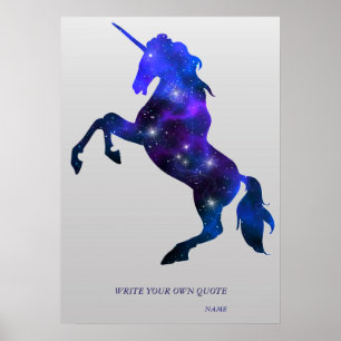 Galaxy rosa schönes, unicornes funkelnd Bild Poster