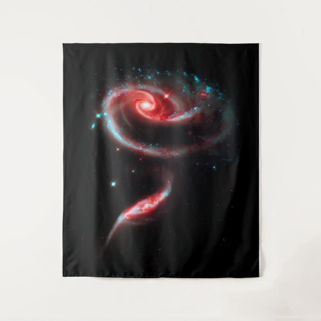 Galaxy Rose Red Large Wandteppich (Vorderseite)