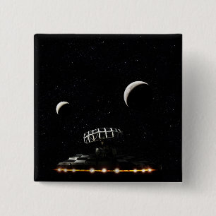 Galaxy Scanner - Radar Space Craft - Sci-Fi Button