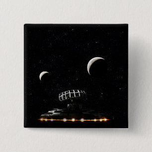 Galaxy Scanner - Radar Space Craft - Sci-Fi Button