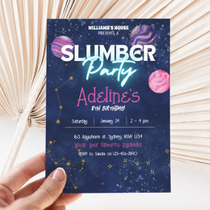 Galaxy-Schlafparty-Geburtstagseinladung Einladung