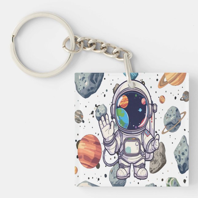 Galaxy Schlüsselanhänger Astronaut Planets Design  (Vorderseite)