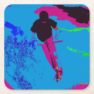 Galaxy - Scooter Rider Rechteckiger Pappuntersetzer