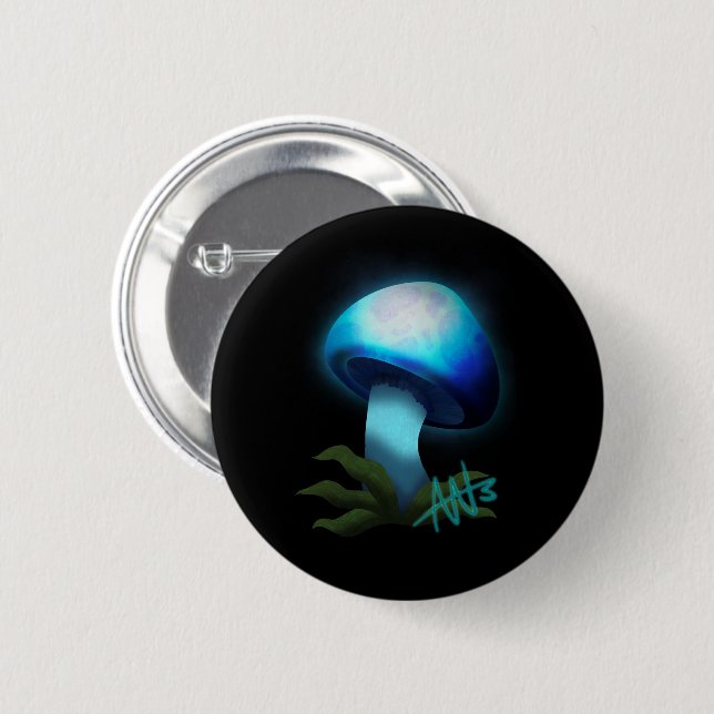 Galaxy Shiitake Glighlight Blue Mushroom Button (Vorne & Hinten)