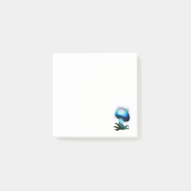 Galaxy Shiitake Glighlight Blue Mushroom Post-it Klebezettel (Vorderseite)