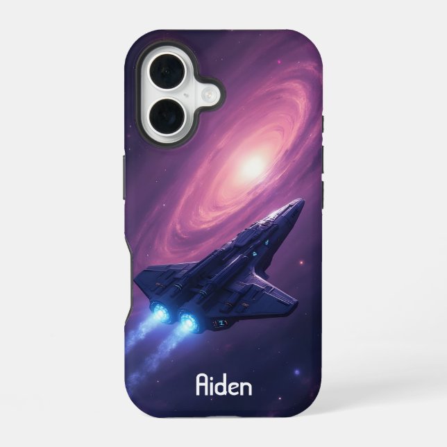 Galaxy Ship iPhone 16 Hülle (Rückseite)