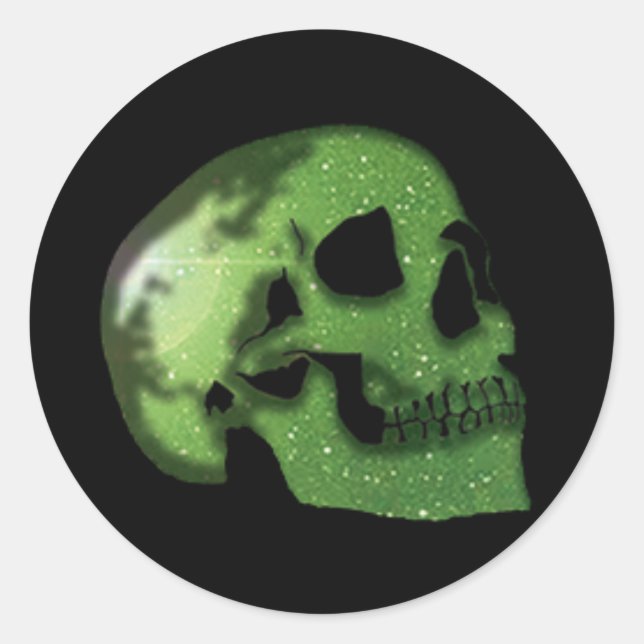 "Galaxy Skulls" (toxischer Single Skull) Runder Aufkleber (Vorderseite)