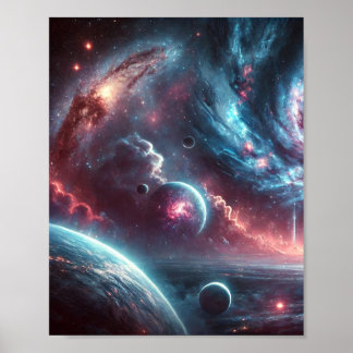 Galaxy Space Background - Digitaler Download, Aest Poster