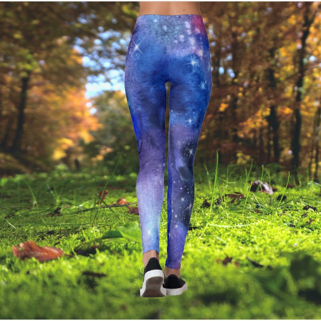 Galaxy Space Blue Lila Yoga Leggings (Von Creator hochgeladen)