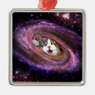 Galaxy Space Cats LOL Funny Square Ornamente