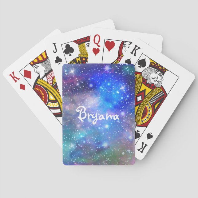 Galaxy Space Cosmic Personalisiert Playing Cards Spielkarten (Rückseite)