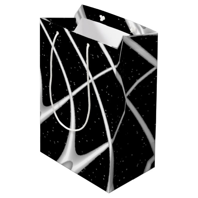 Galaxy Space Design Mittlere Geschenktüte (Rückseite Schrägansicht)