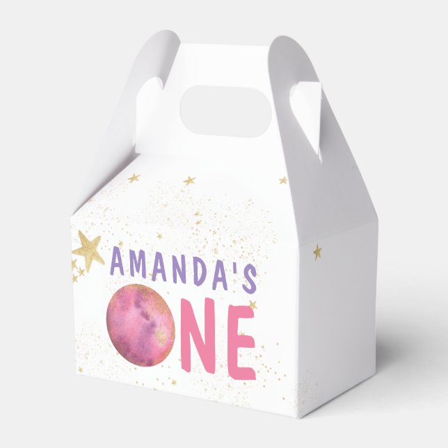 Galaxy Space Girl Geburtstagsparty Geschenkschachtel (Vorderseite)