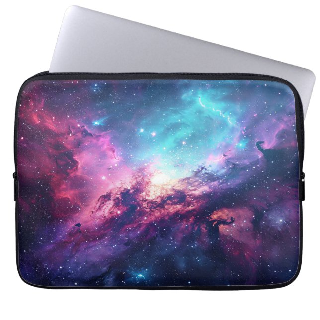 Galaxy Space Glitzer Nebel lila rosa Universum Laptopschutzhülle (Vorderseite)