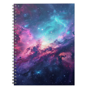 Galaxy Space Glitzer Nebel lila rosa Universum Notizblock