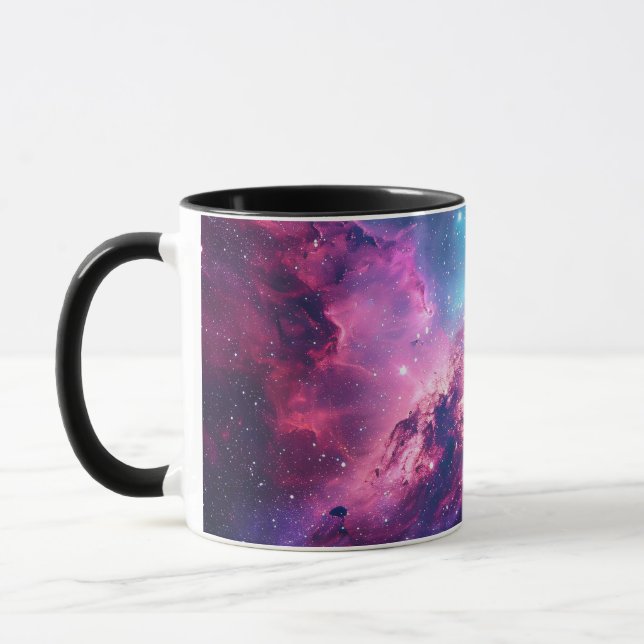 Galaxy Space Glitzer Nebel lila rosa Universum Tasse (Links)