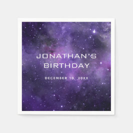 Galaxy Space Kids Birthday. Astronomy Cosmic Party Serviette