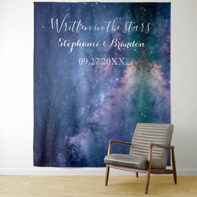Galaxy Space Nebula Cosmos Wedding Foto Booth Wandteppich (Beispiel)