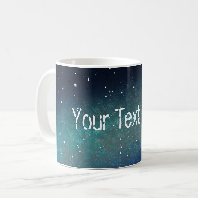 Galaxy Space Nebula Night Sky Green Kaffeetasse (Vorderseite Links)