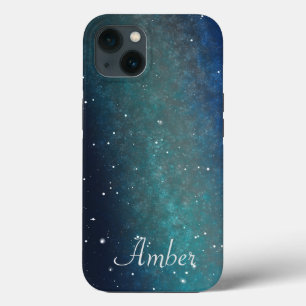 Galaxy Space Nebula Night Sky Green Personalisiert Case-Mate iPhone Hülle