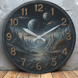  Galaxy Space retro Große Wanduhr