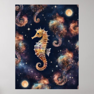 Galaxy Space Seepferd Poster